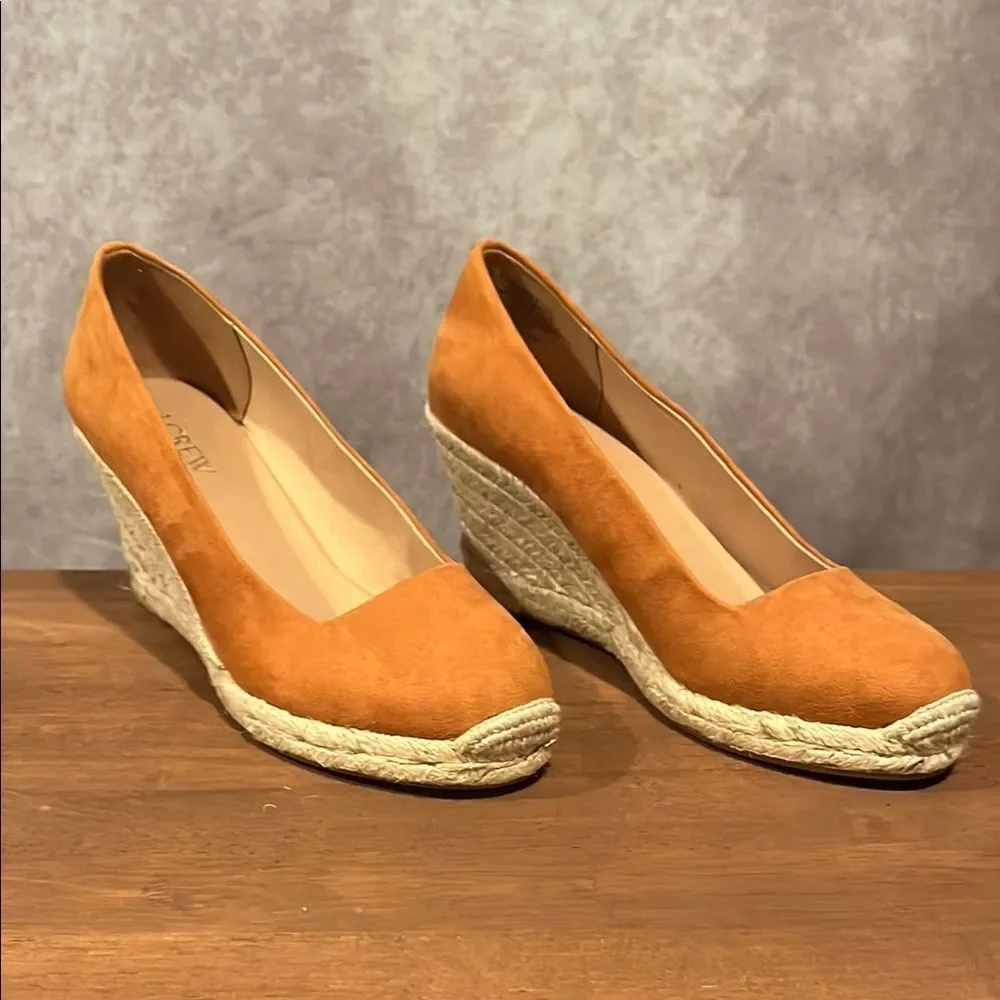 J Crew Espadrille Orange Wedge Heels size 6.5